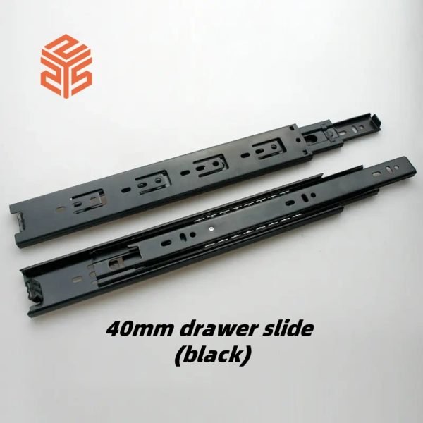 Iron 3-fold 40mm drawer extension slide ball bearing slide - Image 2