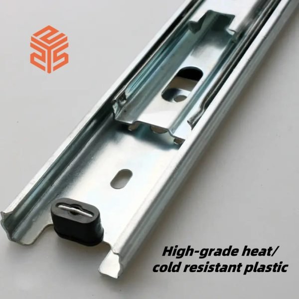 Iron 3-fold 40mm drawer extension slide ball bearing slide - Image 5