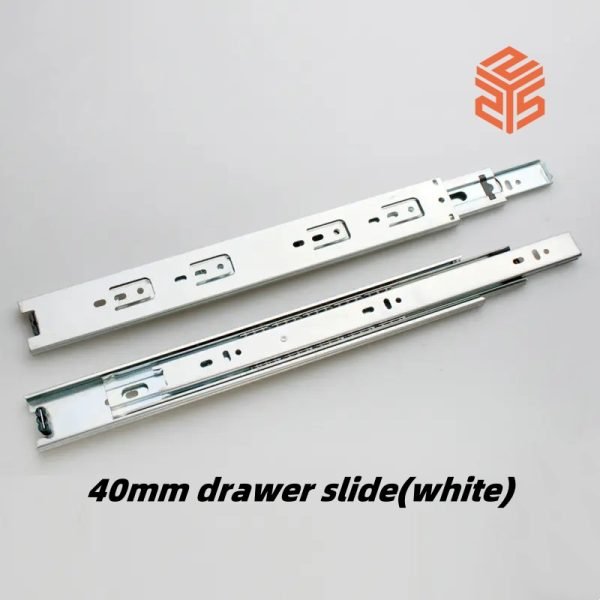 Iron 3-fold 40mm drawer extension slide ball bearing slide