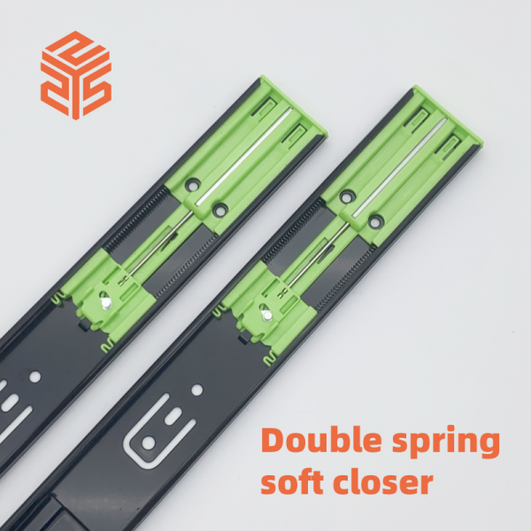 Drawer Runners Ball Bearing Buffer Drawer Guides Furniture Telescopic Channel Soft Closing Drawer Slide