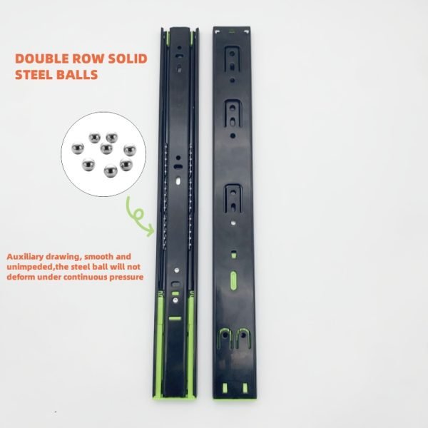 Drawer Runners Ball Bearing Buffer Drawer Guides Furniture Telescopic Channel Soft Closing Drawer Slide - Image 6