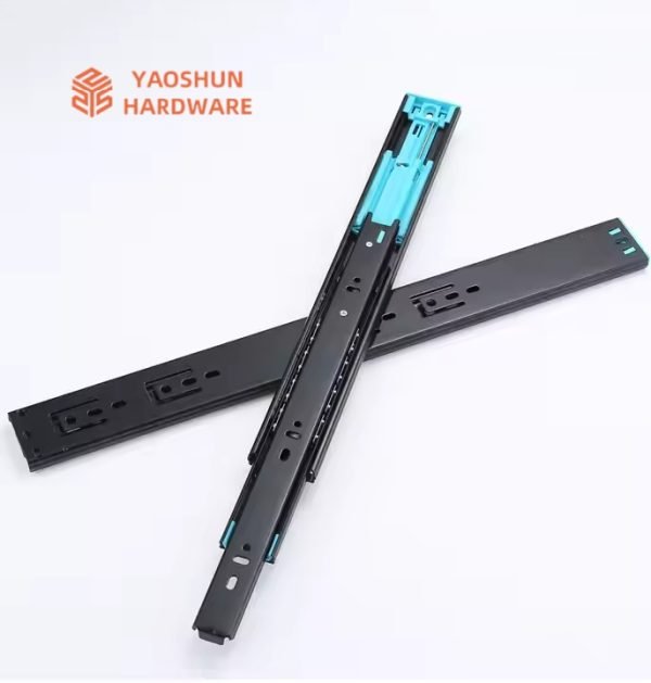 Furniture Hardware 45mm Telescopic Channel Slide Hydraulic Drawer Runners Soft Close and Sides - Image 2