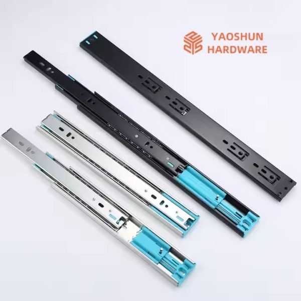 Furniture Hardware 45mm Telescopic Channel Slide Hydraulic Drawer Runners Soft Close and Sides - Image 3