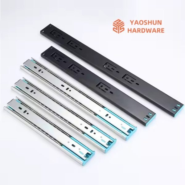 Furniture Hardware 45mm Telescopic Channel Slide Hydraulic Drawer Runners Soft Close and Sides - Image 4