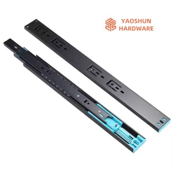 Furniture Hardware 45mm Telescopic Channel Slide Hydraulic Drawer Runners Soft Close and Sides - Image 6