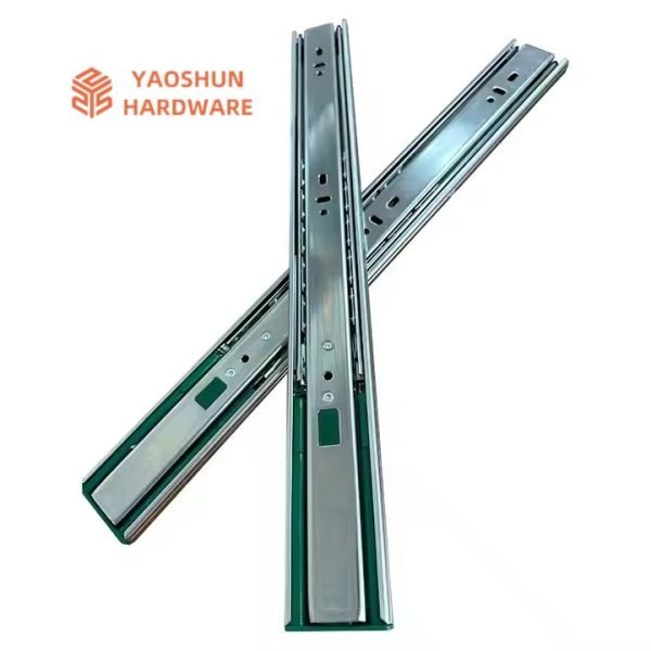 45mm Kitchen Cabinet Furniture 3 Folds Hydraulic Soft Close Drawer Slider Rail with Ball Bearing - Image 3