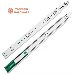 45mm Kitchen Cabinet Furniture 3 Folds Hydraulic Soft Close Drawer Slider Rail with Ball Bearing