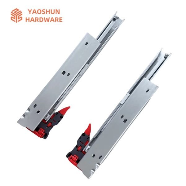 Wholesale Furniture hardware 3 fold soft close concealed undermount drawer slides cabinet - Image 3